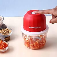 Wonderchef Zippy Rechargeable Wireless Electric Cordless Chopper, Stainless Steel 350 ML, 30 Watts