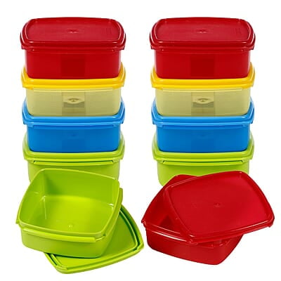 Varmora V Fresh 250 ml Set of 10 FDA Approved BPA-Free Fun Colors Fresh and Hygienic Food Storage Container