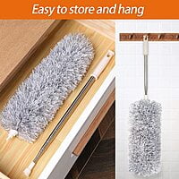Microfiber Feather Duster Bendable & Extendable Fan Cleaning Duster with 100 inches Expandable