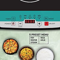 KENT Emerald Induction Cooktop 1500W | Faster Cooking with 5 Preset Options | Full Microcrystalline Glass