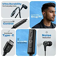 EVM HF-01 Type C Wired Earphone - Black