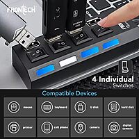 Frontech NC-0033 4-Port USB Hub offers fast data transfer, plug-and-play use, and expanded connectivity for laptops and PCs.