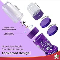 Wonderchef Nutri-blend Mixer, Grinder & Blender 400 Watt 22000 RPM 2 Unbreakable Jars Purple