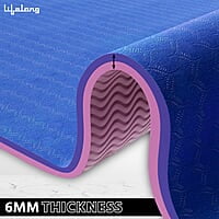 Lifelong Dual Color TPE Material Yoga Mat for Women & Men 6mm Anti-Slip Yoga Mat for Gym Workout Exercise Mat