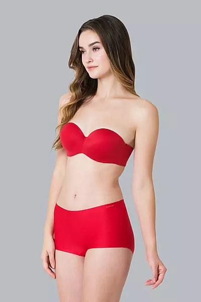 VANHEUSEN Women Black Solid No Visible Panty Line Easy Stain Release Gusset Invisilite Boyleg Panty 22116 JESTER RED S_M