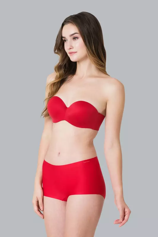 VANHEUSEN Women Black Solid No Visible Panty Line Easy Stain Release Gusset Invisilite Boyleg Panty 22116 JESTER RED S_M