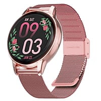 Vibez by Lifelong Luxury Smart Watch for Women - Emerald Rose Gold Smartwatch with Metal Strap, 1.39 Inch HD Display, IP67, Bluetooth Calling, 100+ Watch Faces, Health Tracker & Sports Modes