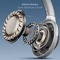 boAt Nirvana 751 ANC w/Hybrid Active Noise Cancelling, Up to 65 Hours Playtime, ASAP Charge, Ambient Sound Mode, Immersive Sound, Carry Pouch Bluetooth Wireless Over Ear Headphones