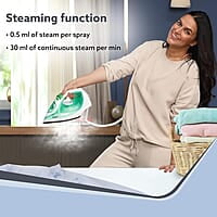 AGARO Regal Steam Iron, 1200W, Ceramic Coated Sole Plate, Fast Heating, 360 degree 00 Ml Water Tank
