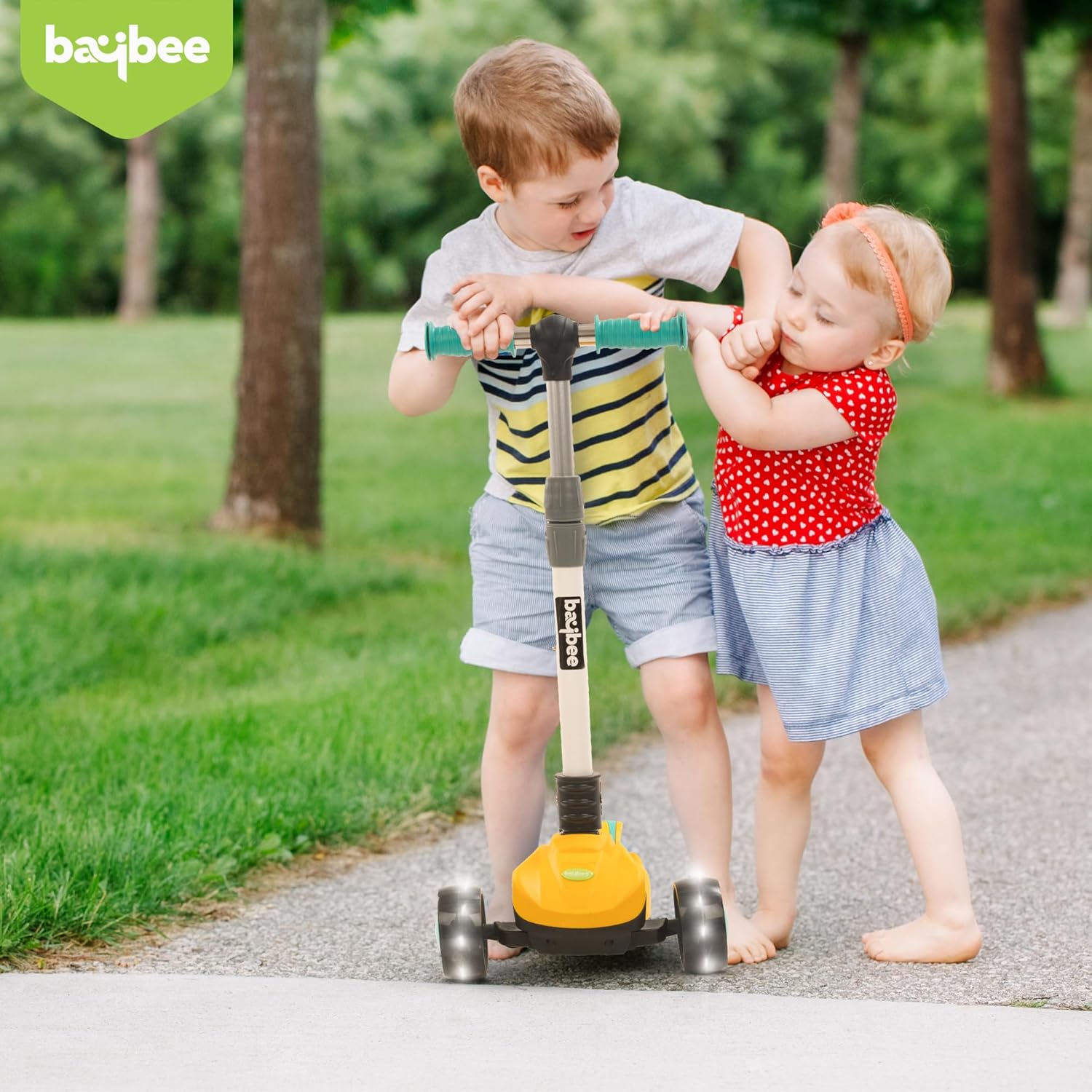 Baybee Phantom Skate Scooter for Kids, Foaldble 3 Wheel Kids Scooter with 3 Height Adjustable-Yellow Baybee Phantom Skate Scooter for Kids, Foaldble 3 Wheel Kids Scooter with 3 Height Adjustable-Yellow