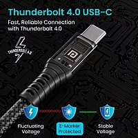 Portronics POR 2802 Flash C2 USB-C to USB-C Cable – 240W, 8K, 60Hz, Thunderbolt 4.0, 1M, Grey