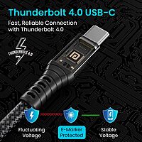 Portronics Flash C2 240W USB4 Type C to Type C Cable 40Gbps Thunderbolt 4 8K 60Hz