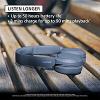 Sony WH-CH520 Wireless On-Ear Headphones – 50H Battery | Multipoint | Mic