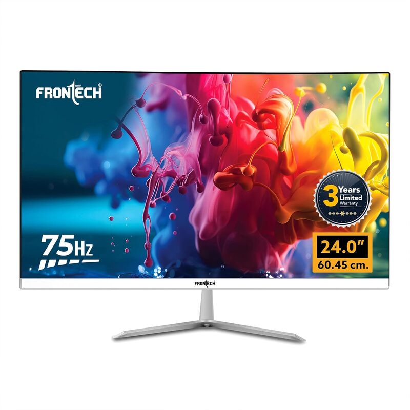 Frontech MON-0072 – 24" flat borderless monitor offering crisp visuals, bright colors, and wide viewing angles for all your tasks