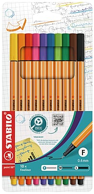 STABILO FINELINER PEN POINT 88 - SET 10