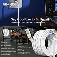Frontech FT-0865 CAT6 Ethernet Cable – High-Speed Gigabit Networking | Durable Build | Reliable Data Transmission