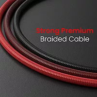 Portronics POR 3009 HUE X USB-C to USB-C Cable – 60W, Dual Tone, Braided, 1M, Black & Red