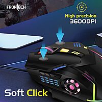 Frontech MS-0050 Wired Gaming Mouse – USB | 3600 DPI | 6 Programmable Keys | RGB Backlit with 7 LED Effects | PC & Laptop | 1 Year Warranty