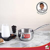 Wonderchef Nigella Tri-ply Stainless Steel 16 cm Sauce Pan 1.5 Liters 2.6mm Thickness Silver