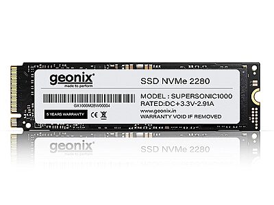 Geonix 128GB M.2 NVMe SSD, 2280, 6Gb/s, 2650/2000 Mbps, 3 Years Warranty, GXNVME128GB
