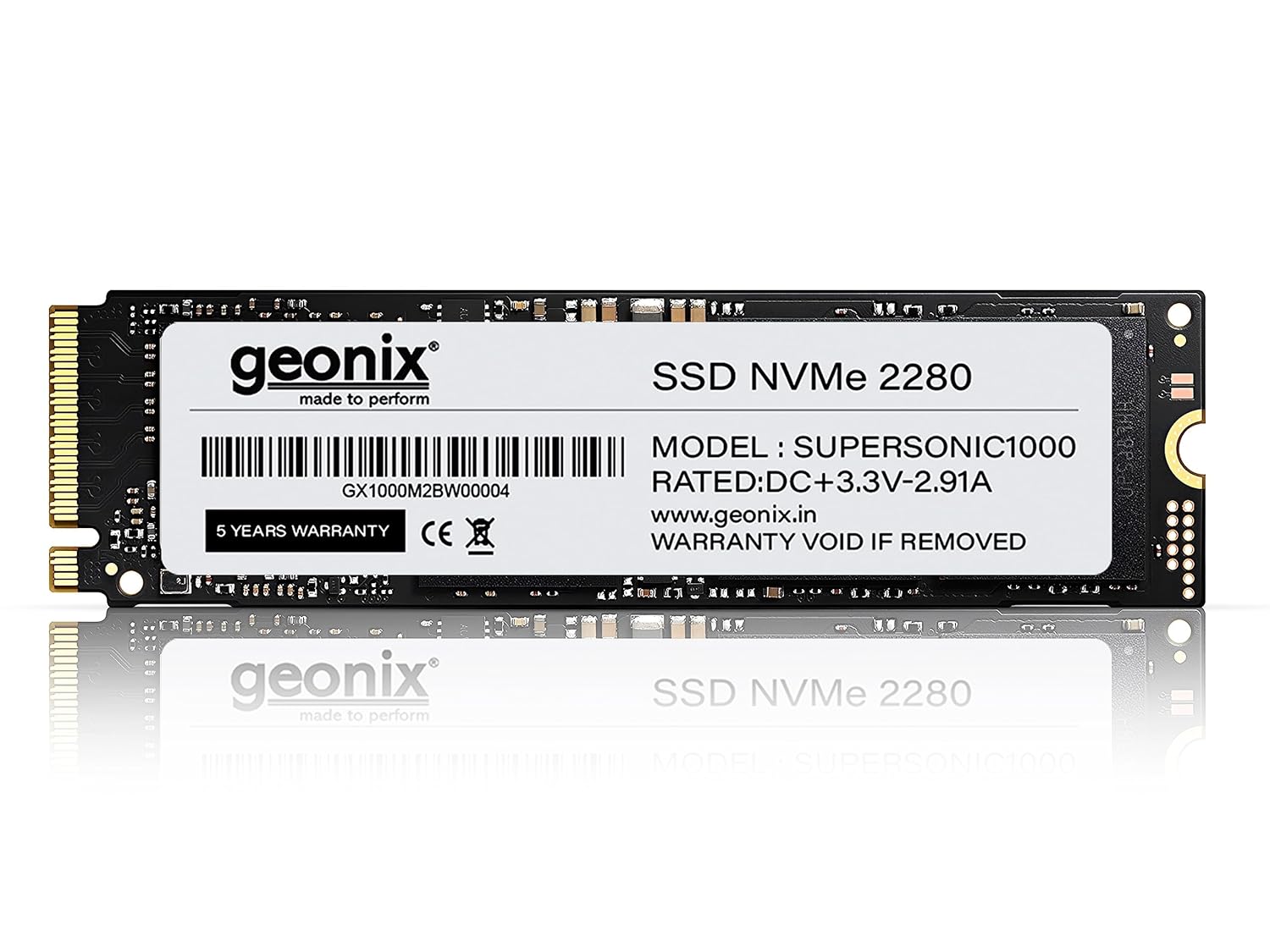 Geonix 128GB M.2 NVMe SSD, 2280, 6Gb/s, 2650/2000 Mbps, 3 Years Warranty, GXNVME128GB