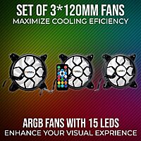 Coconut F2 RGB Fan Kit (3-in-1 with Remote & Hub, Vibrant RGB Lighting, Customizable Effects, Quiet Operation, Perfect for Enhancing PC Cooling & Aesthetics, 1 Year Warranty)