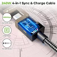 UltraProlink UL1237BLK-0150 - QuadLink 240 4 in 1 Cable 240W, 1.5M