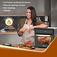 AGARO Regal Plus Air Fryer For Home, 23L, Rotisserie Convection Oven, Electric Oven,1800W,16 Preset Programs