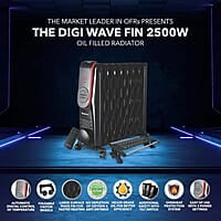 Havells OFR 15 Wave Fin DIGI with 3 Heat Setting, 2500 watt, Automatic Digital Control of Temperature