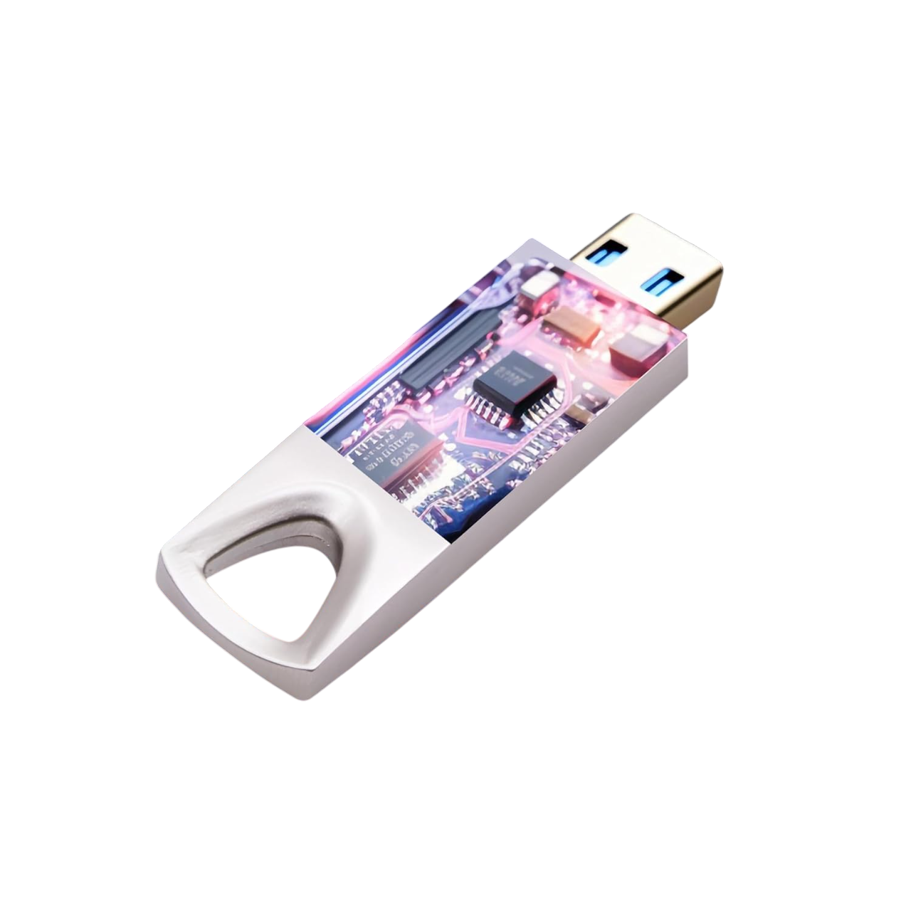 Geonix 32GB USB 2.0 Pendrive, Keyring Design, Silver-GXPD32GB
