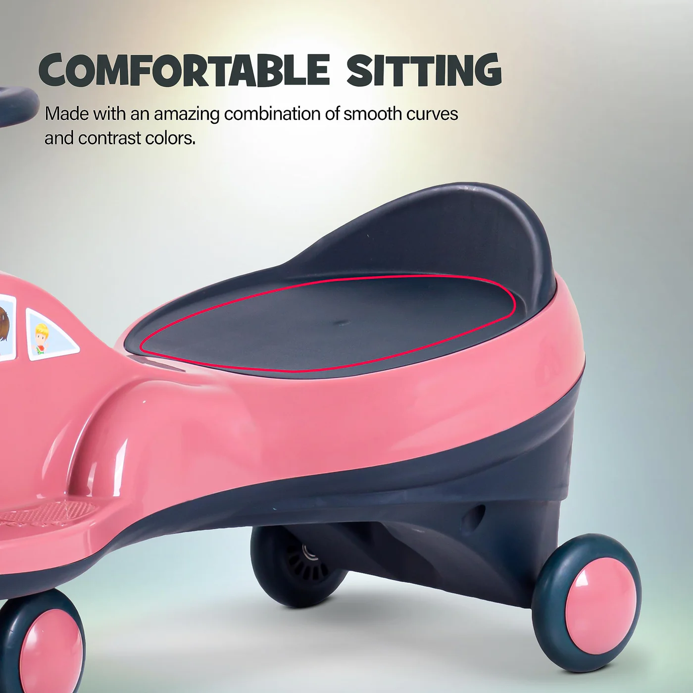 Baybee Flare Kids Ride on Magic Swing Cars with Flashing LED Lights Music & PP Wheels- Dark Pink Baybee Flare Kids Ride on Magic Swing Cars with Flashing LED Lights Music & PP Wheels- Dark Pink