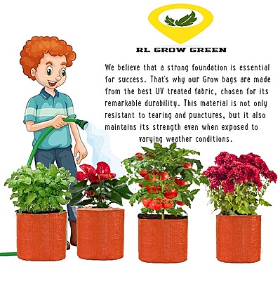 Orange HDPE Grow Bag 12x12 Inch, Pack of 1