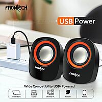 Frontech SPK-0003 multimedia speakers deliver clear, powerful sound with sleek design—ideal for desktops, laptops, and home entertainment.