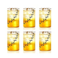 Borosil Vision Black Krip 295 ml Set of 6 pcs Transparent Drinking Glass |Borosilicate Glass Tumblers for Water, Cold Drinks, Juice| Flame Proof, Microwave & Dishwasher Safe | for Daily use & Gifting