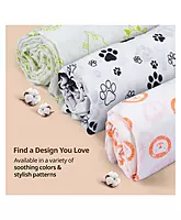 LuvLap Muslin Swaddle Animals White 120*100cm
