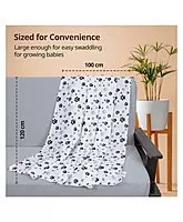 LuvLap Muslin Swaddle Animals White 120*100cm