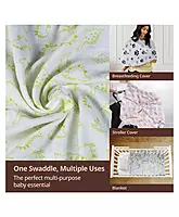 LuvLap Muslin Swaddle Animals White 120*100cm