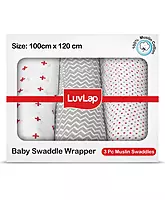 Luvlap - Muslin Swaddle Dots White - 120 x 100 cm