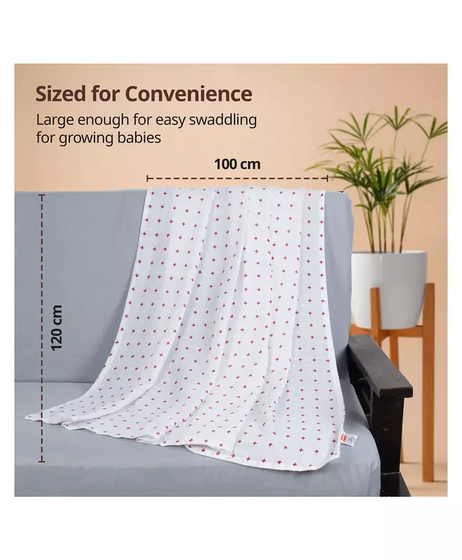Luvlap - Muslin Swaddle Dots White - 120 x 100 cm