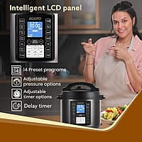 AGARO Imperial Electric Pressure Cooker, 8 Litres Inner Pot, 14 Pre-Set multi Cooking Functions