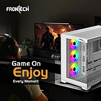 Frontech FT-4381 White Mid-Tower Gaming Case RGB