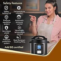 AGARO Imperial Electric Pressure Cooker, 8 Litres Inner Pot, 14 Pre-Set multi Cooking Functions
