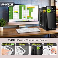 Frontech FT-1602A Wireless Keyboard & Mouse Combo (2.4GHz & Bluetooth, 100-Key Slim, Rechargeable, 1000 DPI, 1 Year Warranty)