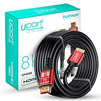 Uport 10m 8K Fiber HDMI Cable – HDMI 2.1, eARC, supports 8K@60Hz, 4K@120Hz, HDR, and high bandwidth for gaming and home theater. Durable, lightweight, and perfect for long-distance connections.