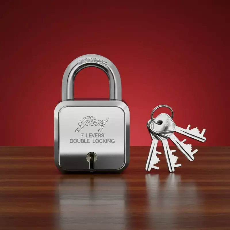 8153 Godrej SQR Padlock 7 Lever 4K (MRP 590 /-)