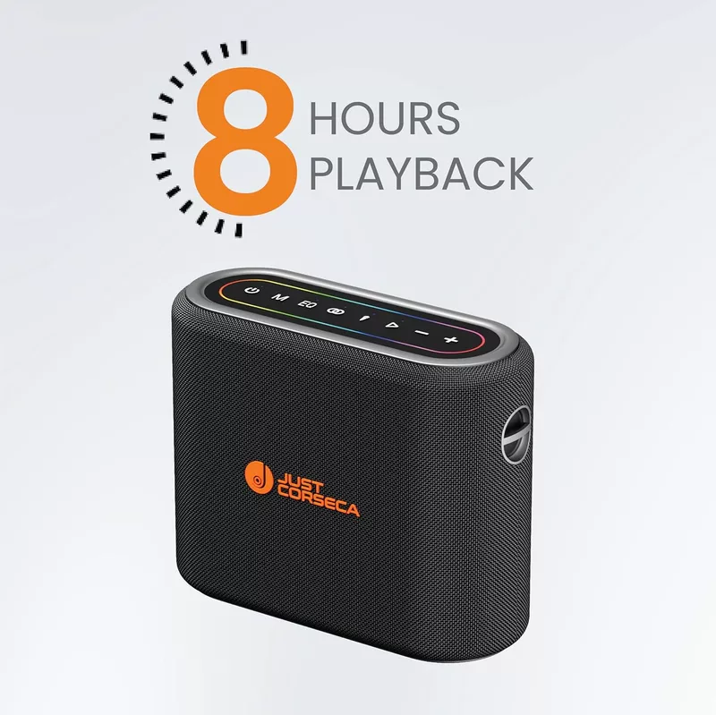 Just Corseca Sonic Surge 240W Bluetooth Speaker – BT 5.0 | TWS | 15H Playtime | Black