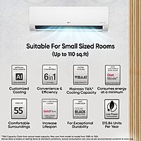 LG 1 Ton 5 Star DUAL Inverter Split AC (Copper, AI Convertible 6-in-1 with VIRAAT Mode, Faster Cooling & Energy Saving, 4 Way Swing, HD Filter with AntiVirus Protection