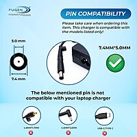 Fugen 65W Laptop Charger for HP Compaq 18.5V 3.5A | 7.4mm Big Pin Adapter