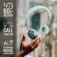 ZEBRONICS DUKE 2 Wireless Headphone, Supports Bluetooth, Dual Pairing, Deep Bass, up to 60h Battery Backup, AUX, Environmental Noise Cancellation, Gaming Mode, Now with Type C Charging