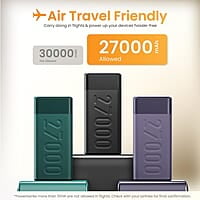 Ambrane 27000mAh Power Bank, 20W Fast Charging, Triple Output, Type C PD (Input & Output)
